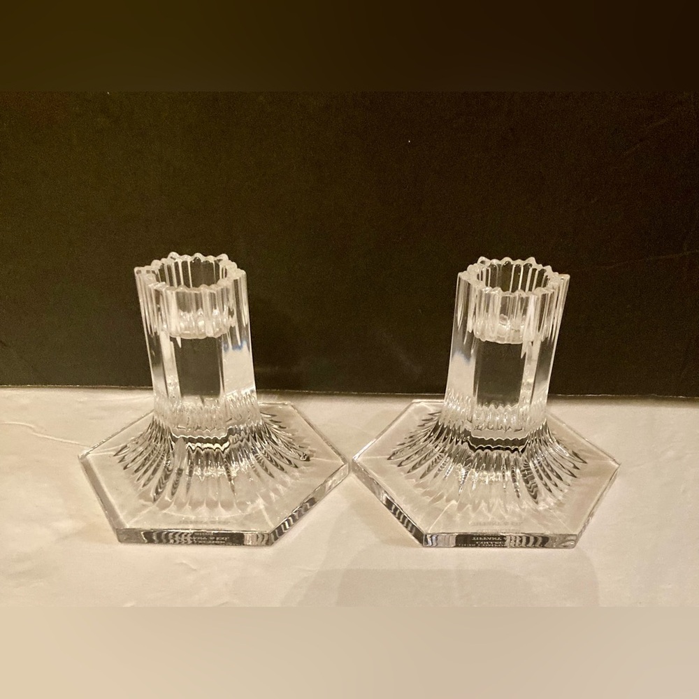 Tiffany & Co Louis Comfort Collection Crystal candle holder  Set of 2